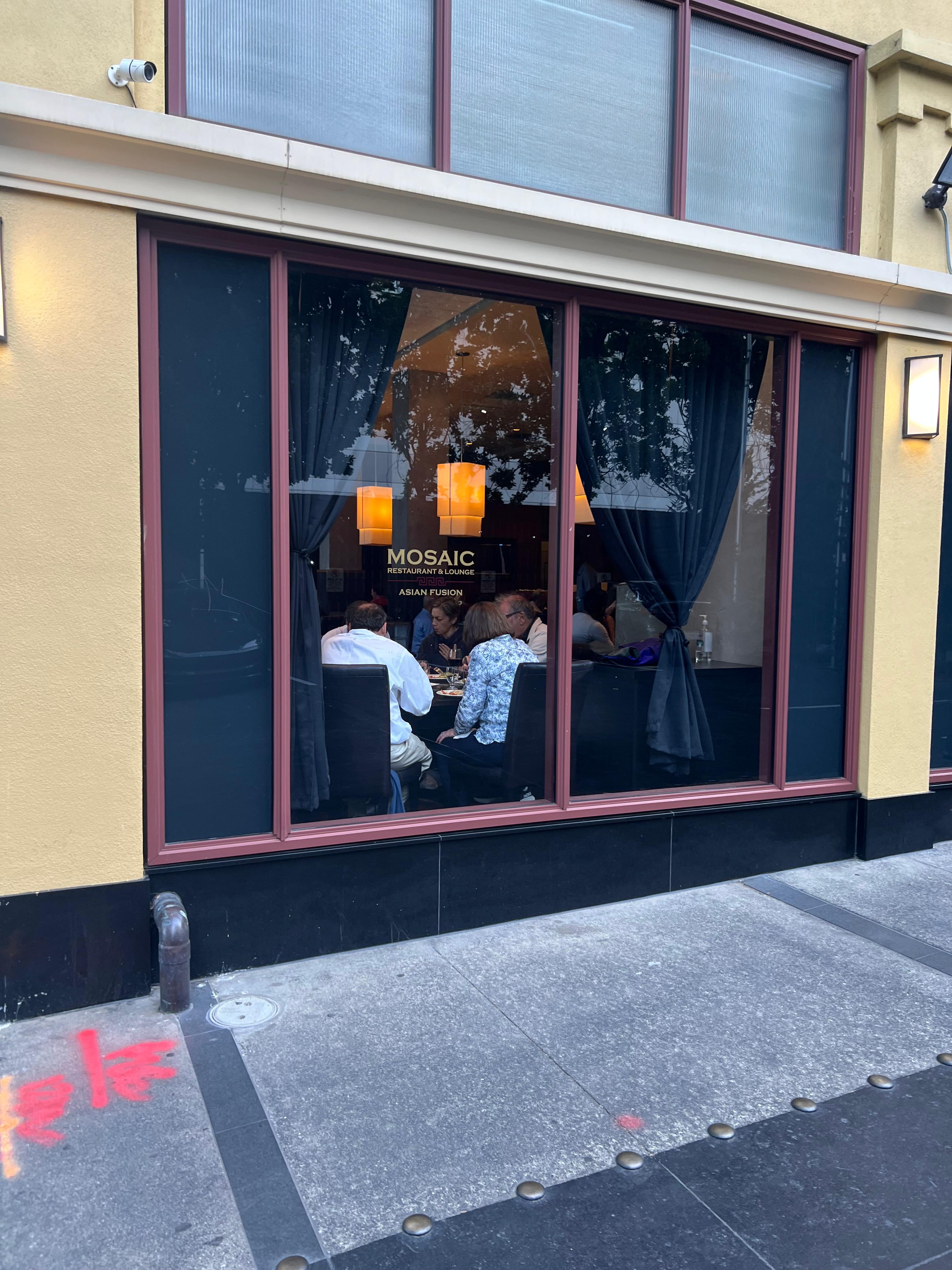 Mosaic Restaurant & Lounge storefront in downtown San Jose